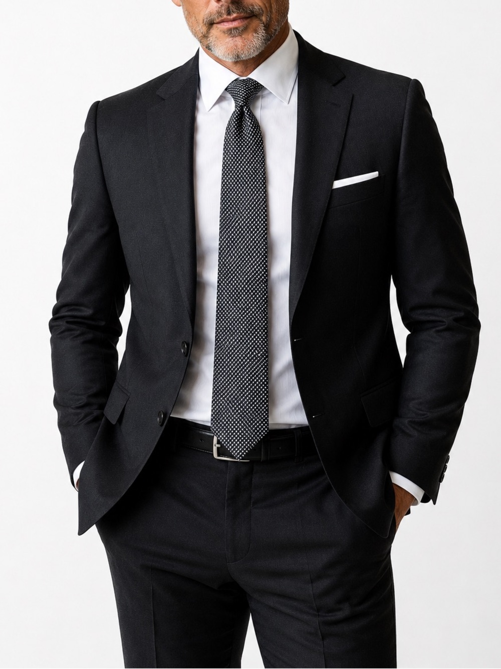 Michael Kors 💯% Silk Black and White Classic Tie